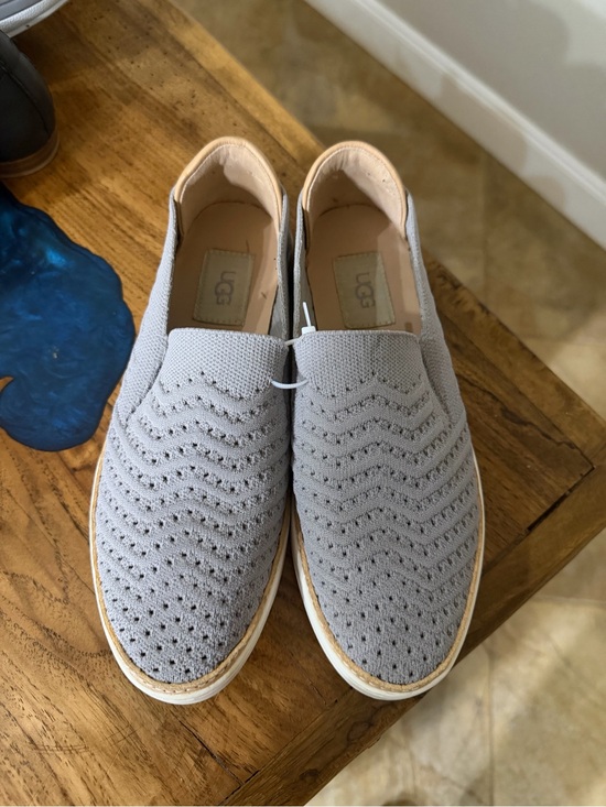 UGG Shoes - UGG Light‎ Gray Knit Slip-On Mules